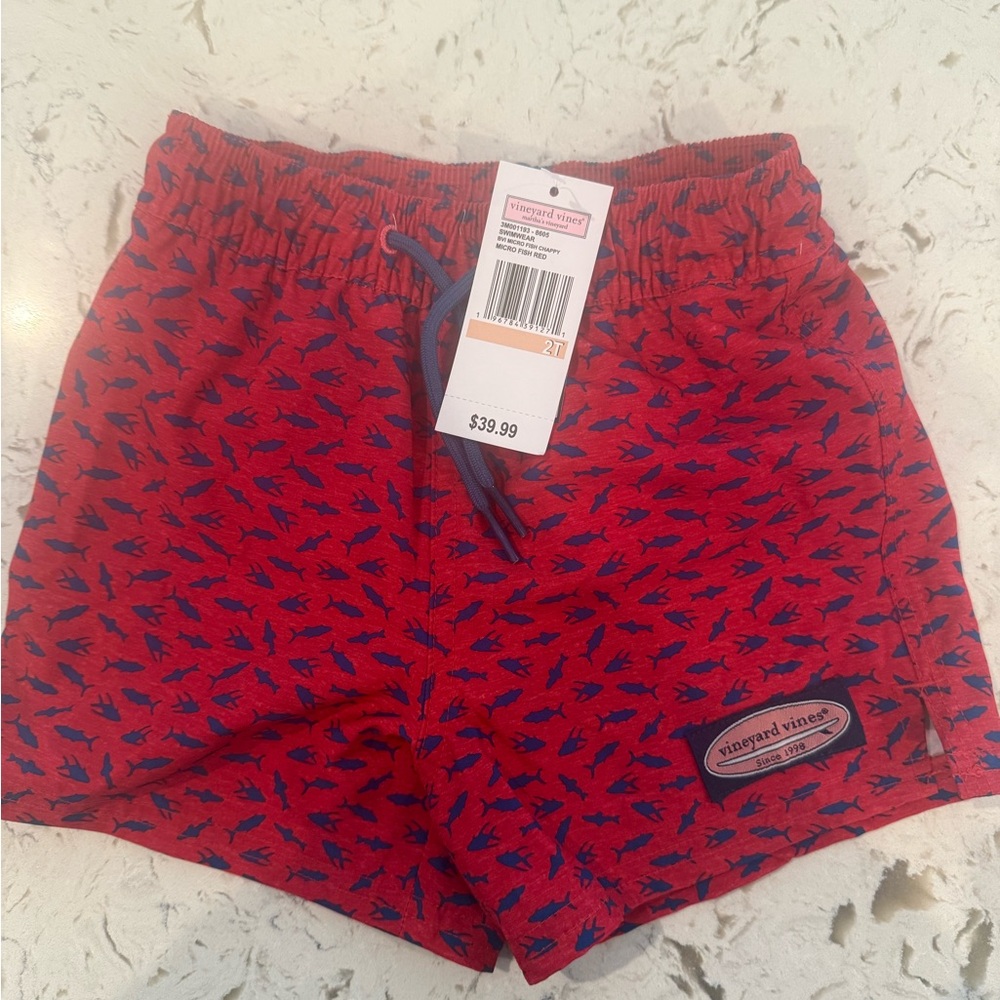 Vineyard Vines Kids' Red and Blue Swim Shorts